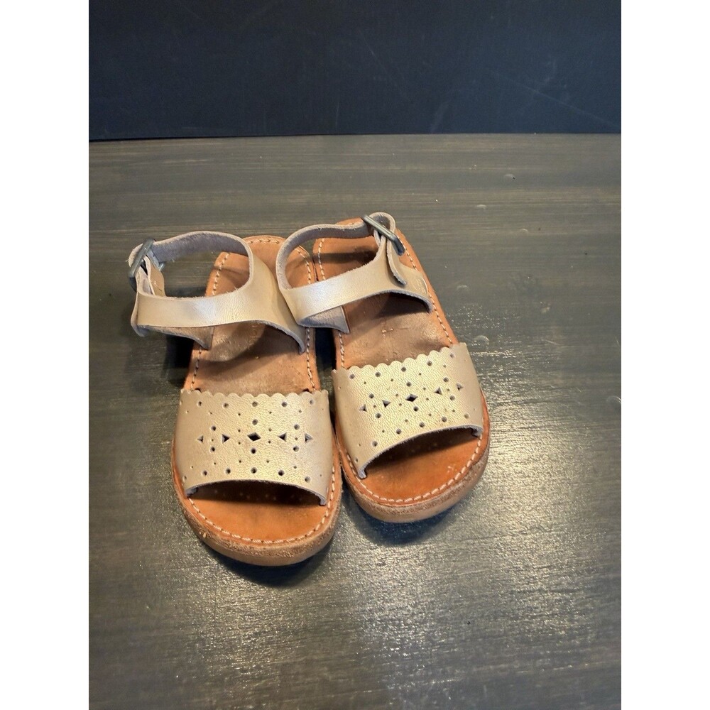 Freshly Picked Laguna Sandals Toddler Girls Size 7 Gold Leather